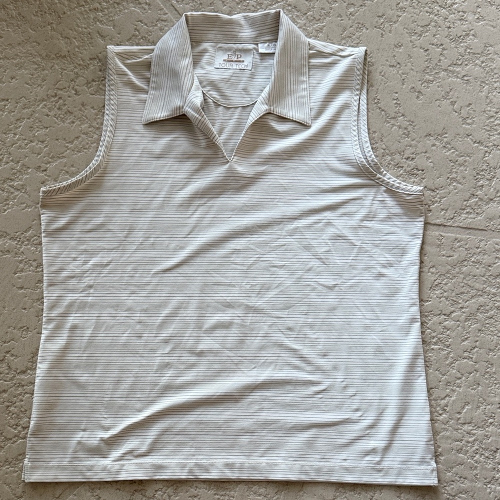 EP Pro Sleeveless Striped Blouse - Cream